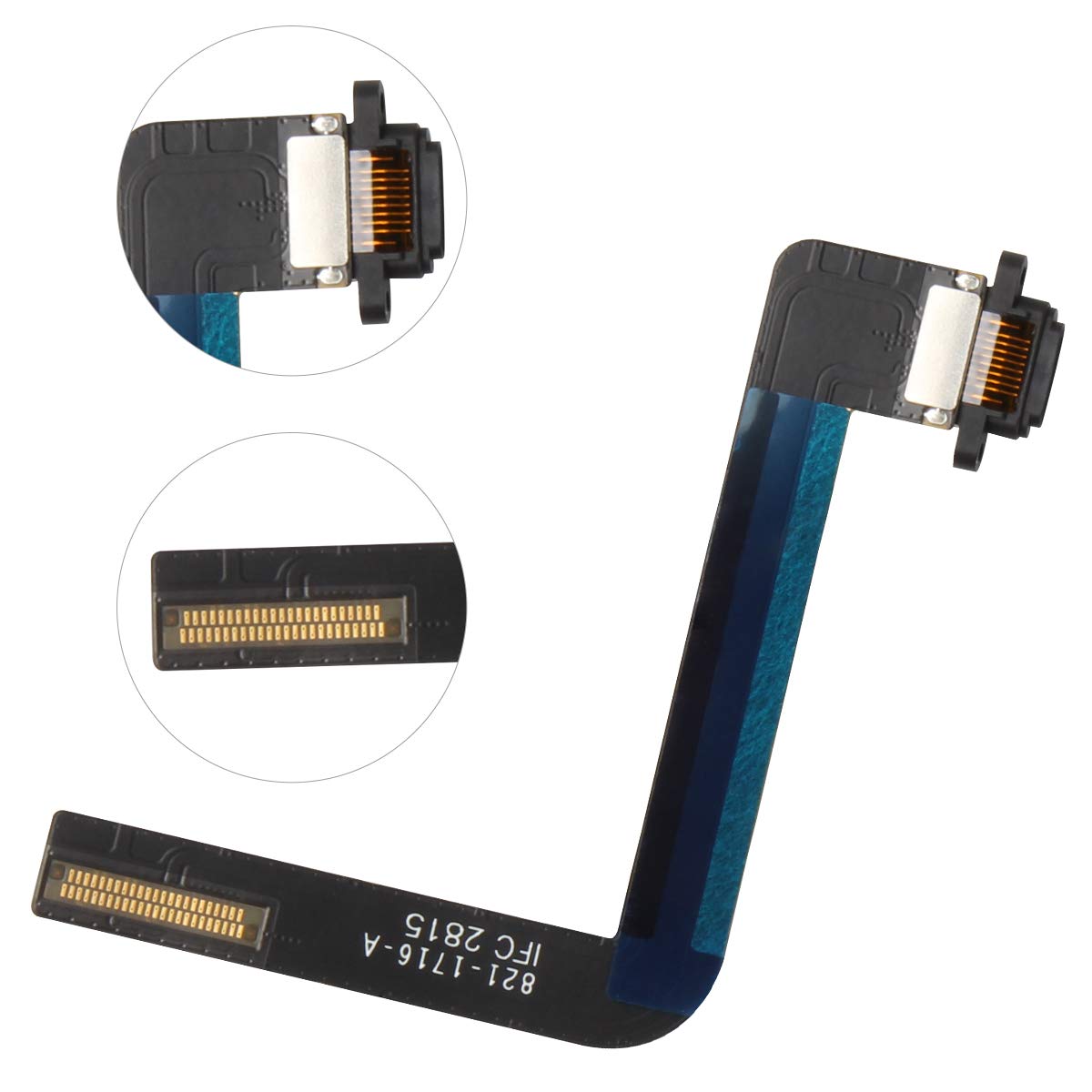 Original iPad Air Charging Port Connector Dock Flex Cable Replacement - Compatible with iPad Air 1st Gen A1474, A1475, A1476 (Black) | Fast Charging & Data Sync | Perfect for Home, Office & Travel Use