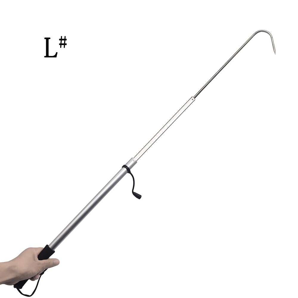 Telescopic Fishing Gaff with Super Sharp Spear Hook - Lightweight Aluminum Alloy Handle with Soft EVA Non-Slip Grip & Lanyard - Perfect for Saltwater, Ice, Boat, Kayak Fishing and Offshore Angling