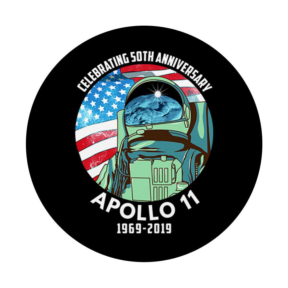 Apollo 11 Moon Landing Commemorative PopSockets - Phone Grip & Stand for iPhone, Samsung, Tablets - Perfect for Space Enthusiasts & STEM Education