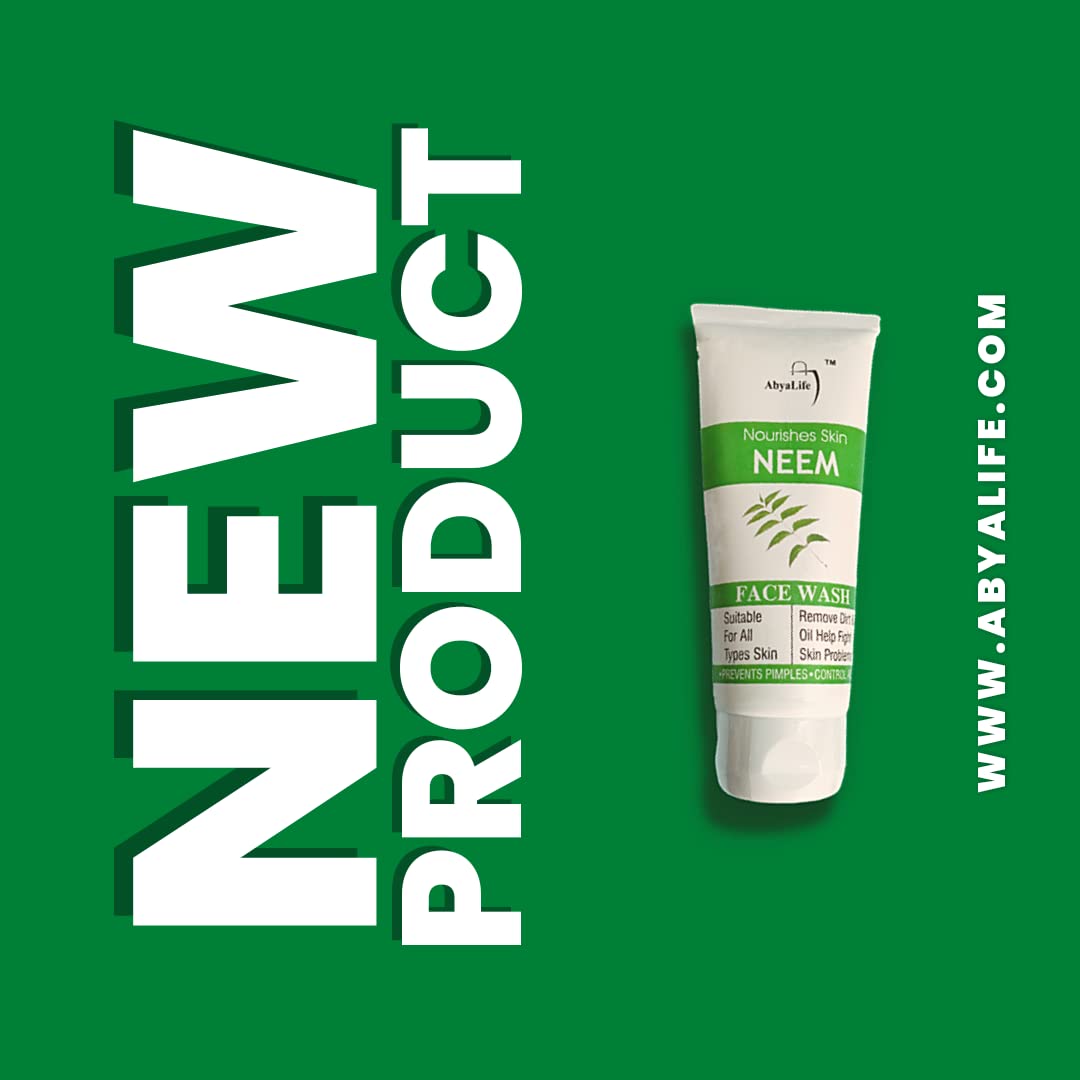 AbyaLife Neem Face Wash for Men & Women - 100ml Natural Acne & Pimple Control Cleanser | Gentle Daily Skincare for Oily & Problem Skin