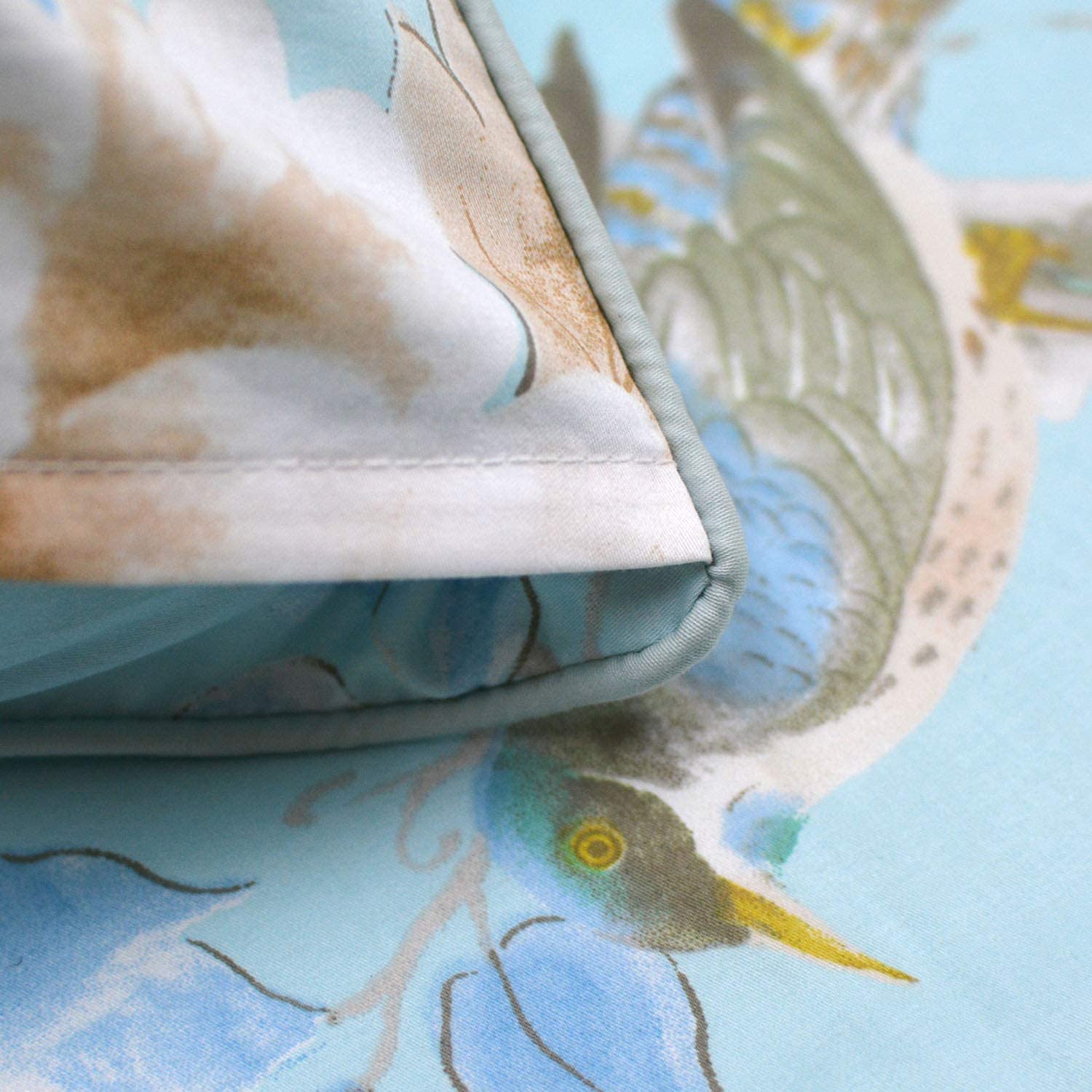 Luxury 800 Thread Count 100% Egyptian Cotton Floral Bedding Sheet Set - King Size 4-Piece with Deep Pocket, Butterfly & Bird Print Blue Design - Perfect for Master Bedroom, Guest Room & Hotel Decor