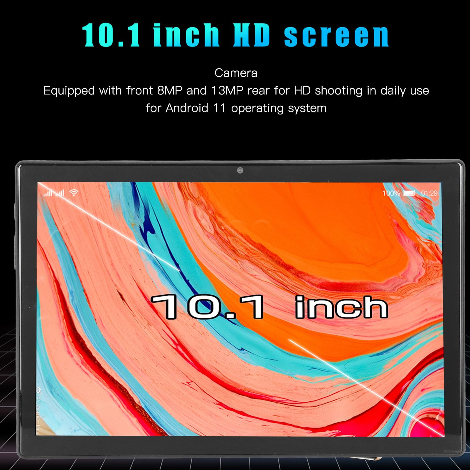 Haofy 10.1 Inch Tablet PC - Octa Core Processor, 8GB RAM 128GB Storage, 3200x1440 HD Display for Online Learning & Remote Work (Blue)