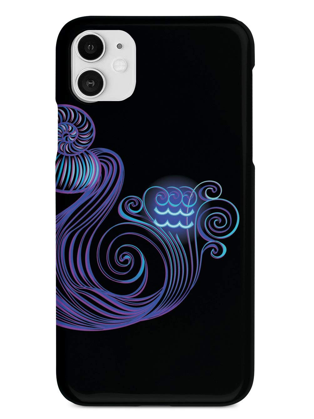 Inspired Cases - iPhone 12 Case Compatible with Apple iPhone 12 - 3D Textured Protective Phone Cover - Neon Zodiac Aquarius Design - Perfect for Daily Use, Travel & Gift Giving