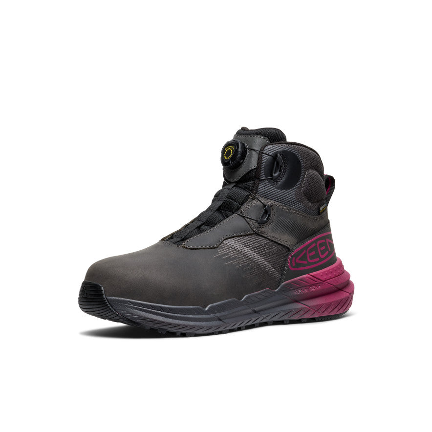 Women's Waterproof Carbon Toe Work Boots - Electrical Hazard Safety Shoes with Anti-Slip Sole for Construction, Outdoor & Industrial Use | Magnet/Black