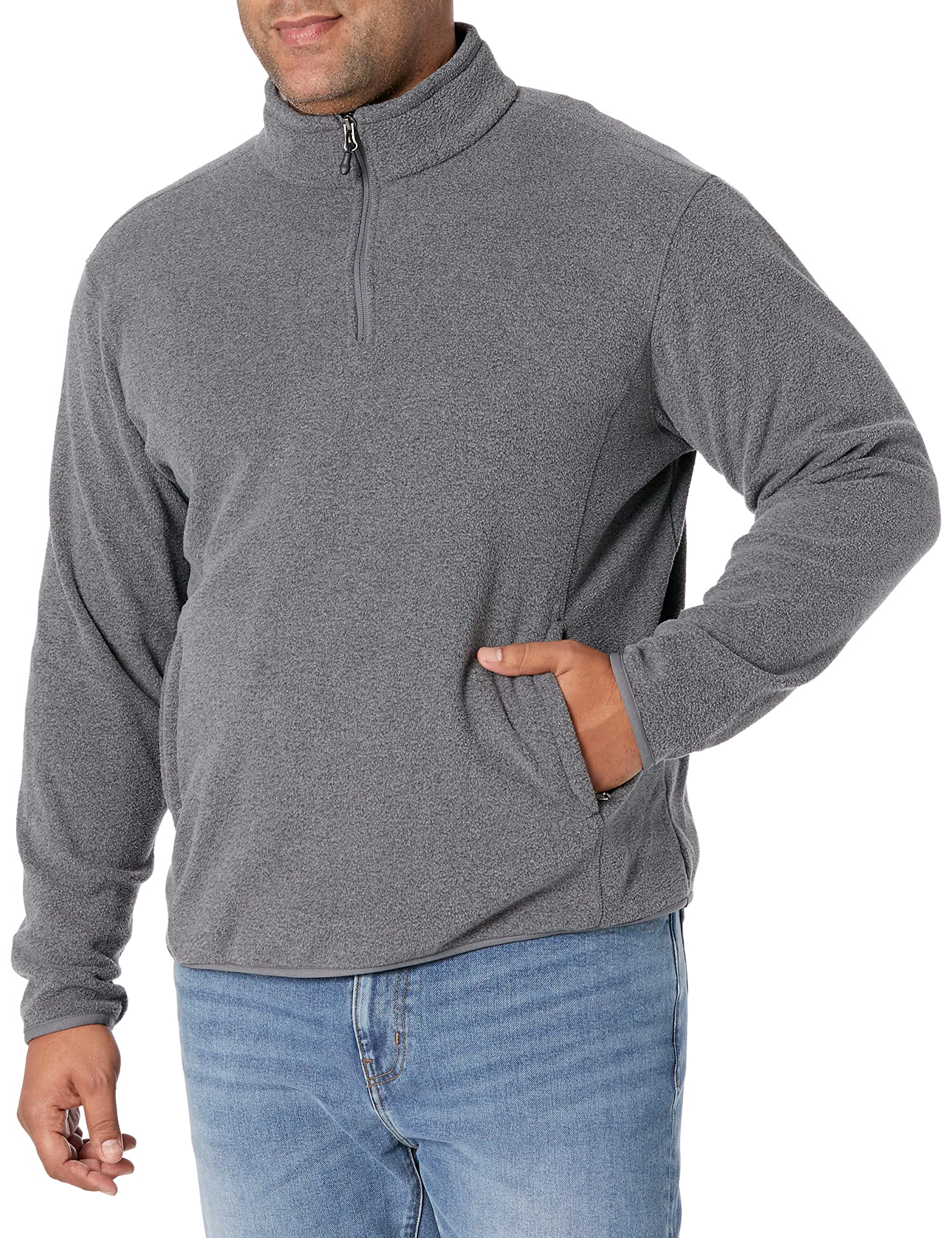 Amazon Essentials Men's Quarter-Zip Polar Fleece Jacket - Warm Winter Pullover for Outdoor Activities, Hiking & Casual Wear