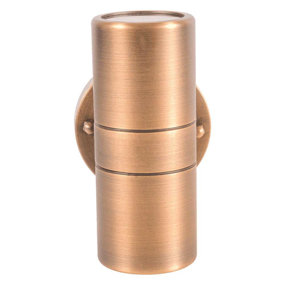 SCB05 4x/8x/12x LED Cylinder Wall Sconce - 2 Directional Brass Up Down Light with 5W 3000K Warm White Bulb - Perfect for Bedroom, Living Room, Hallway & Modern Interior Lighting