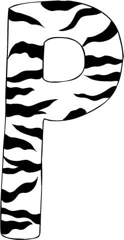 10in. Zebra Animal Print Alphabet Letter Decals Stickers A to Z for Kids Room Decor, Nursery Wall Art, DIY Scrapbooking & Party Supplies (Zebra-Letter-Decals-P)