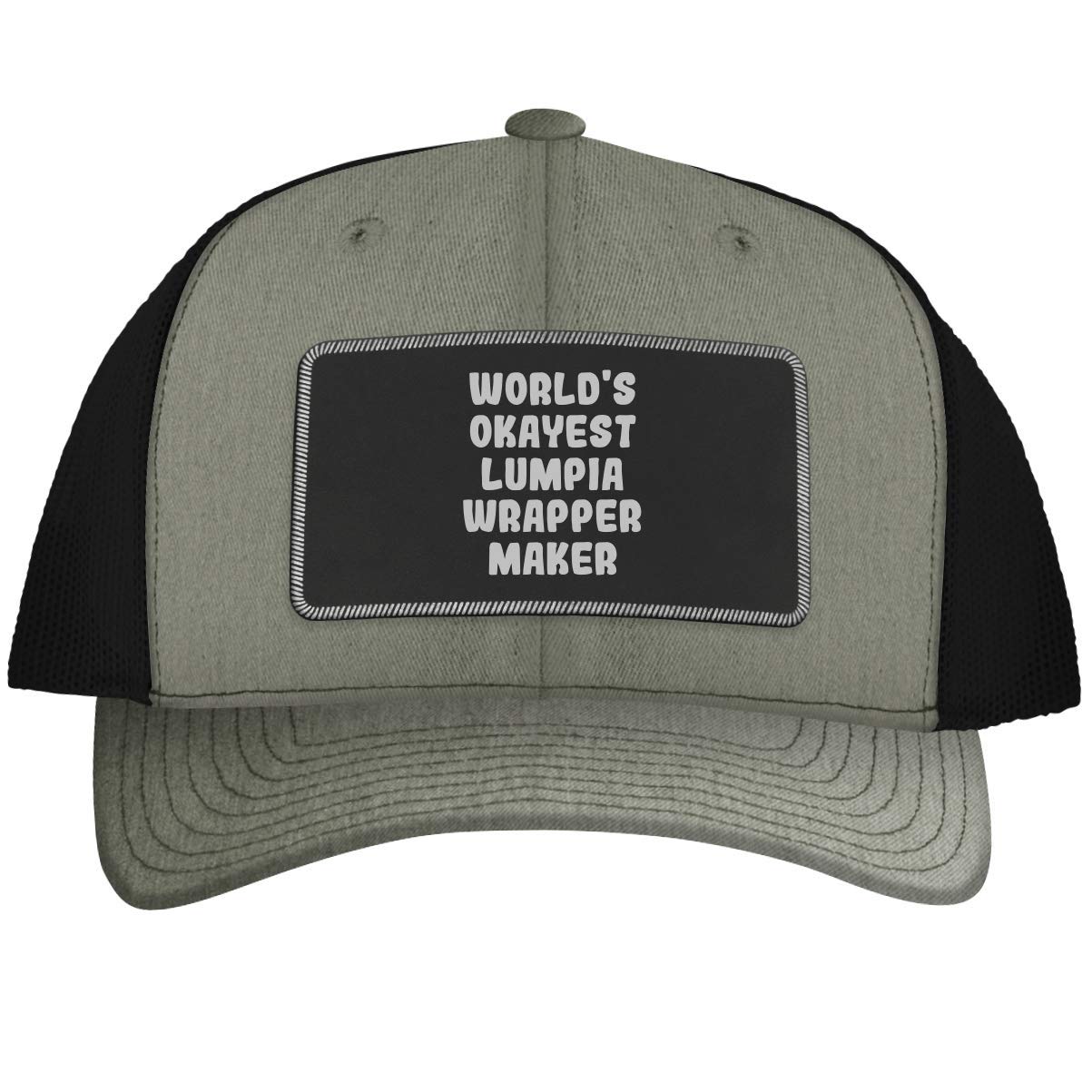 Premium Lumpia Wrapper Maker Engraved Leather Patch Trucker Hat - Black Snapback Cap for Filipino Cooking Enthusiasts - Perfect for Kitchen, Food Festivals & Cultural Events
