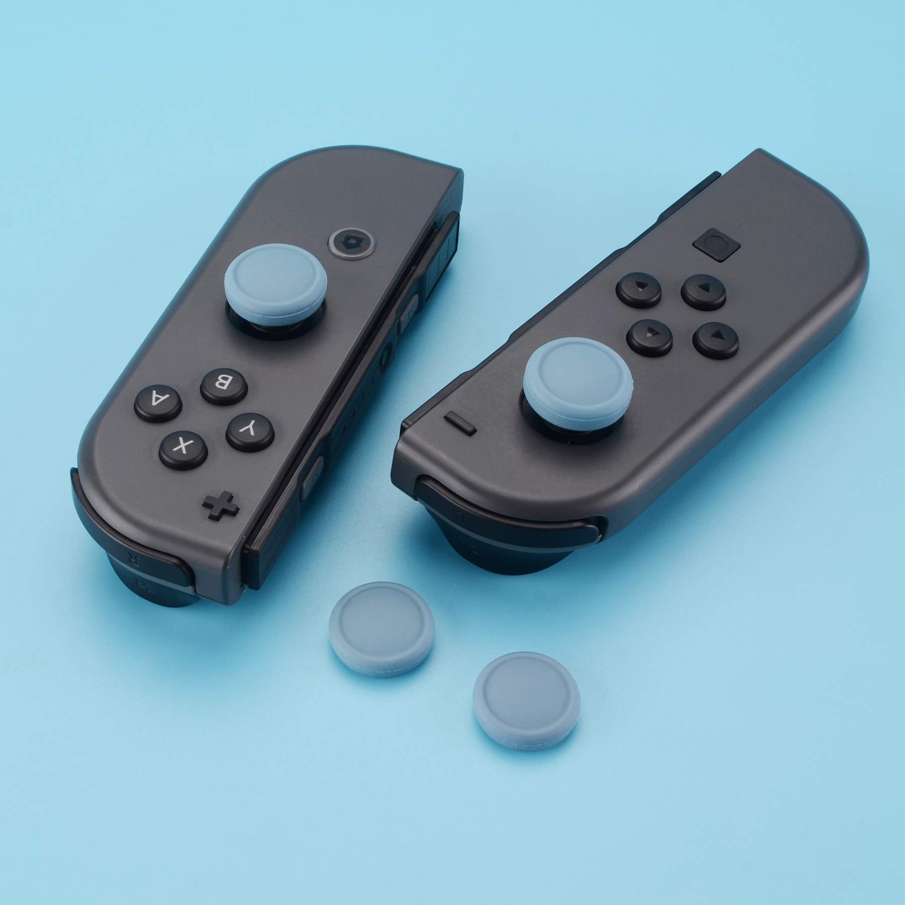 eXtremeRate PlayVital Silicone Joystick Caps for Nintendo Switch, Switch Lite & Switch OLED - Comfortable Thumb Grip Covers (Airforce Blue) - Perfect for Gaming, Travel & Long Play Sessions