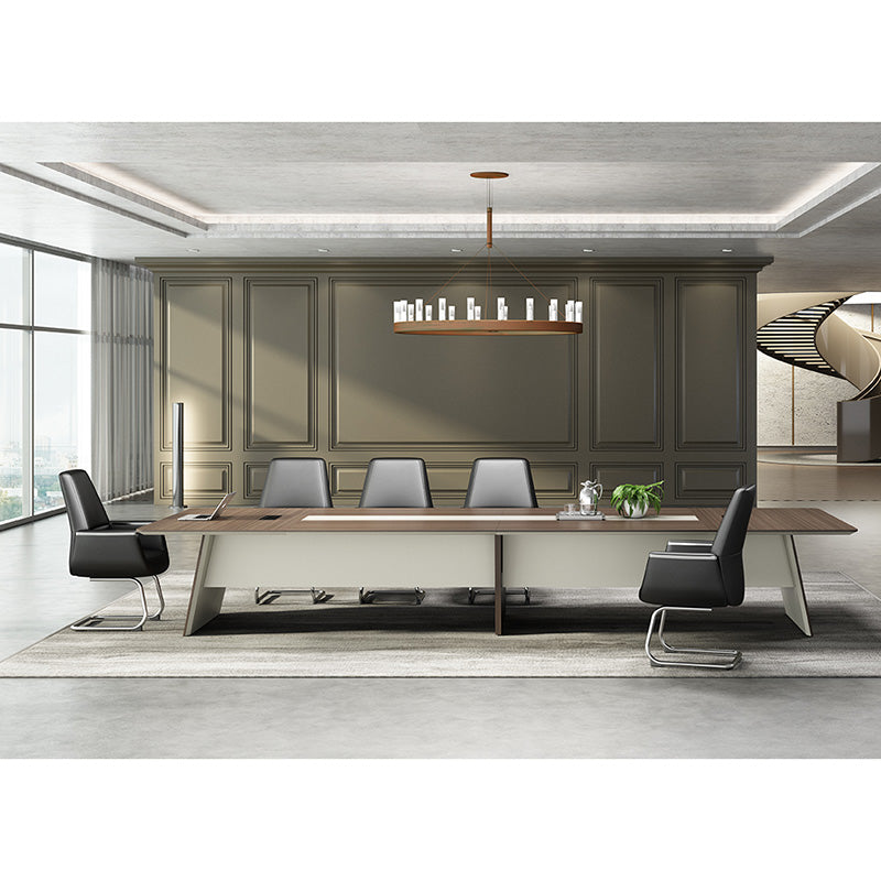 Premium ANDERS 320cm Boardroom Conference Table - Hazelnut & Beige Finish for Executive Offices & Professional Meeting Rooms