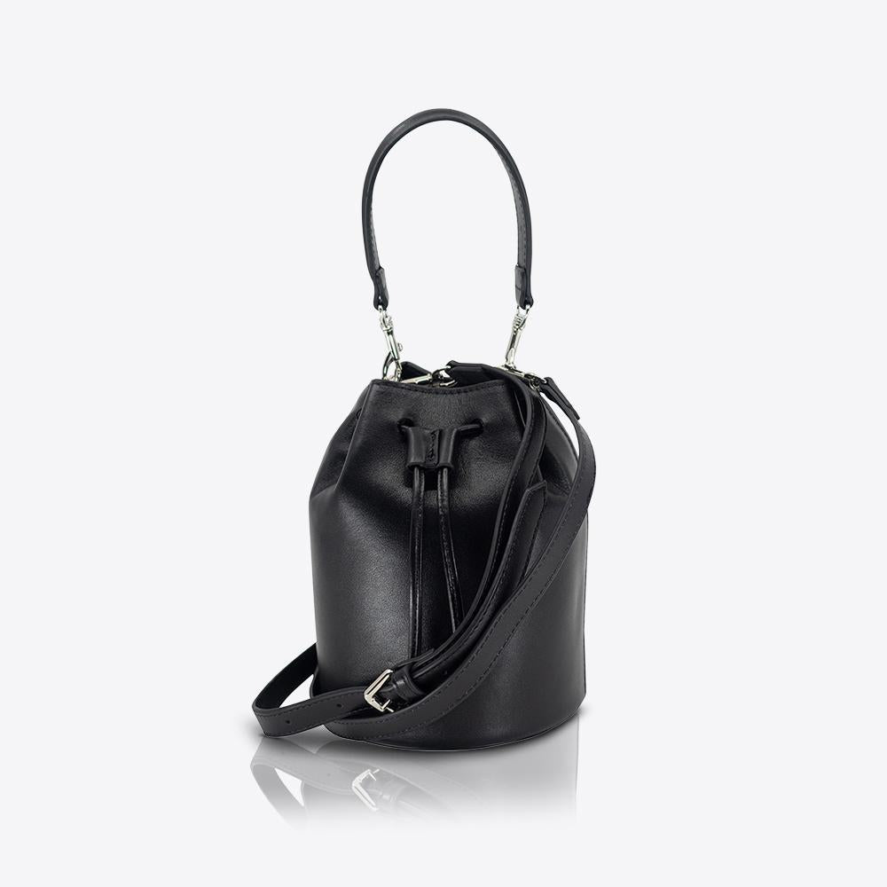 Stylish Black and Silver Bucket Bag for Women - Trendy Crossbody Shoulder Handbag - Perfect for Shopping, Travel, and Everyday Use