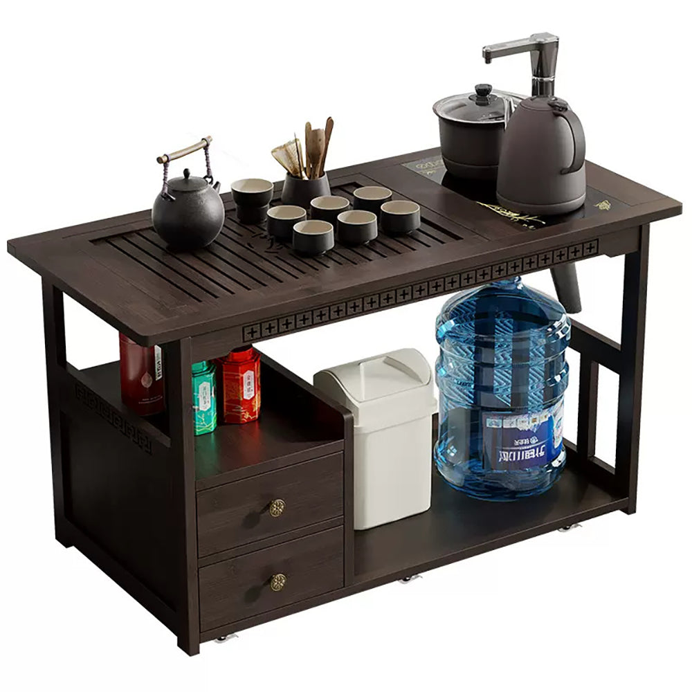 Premium Chinese Bamboo Tea Table - Foldable & Portable for Indoor/Outdoor Use - Perfect for Tea Ceremonies, Meditation, and Garden Relaxation
