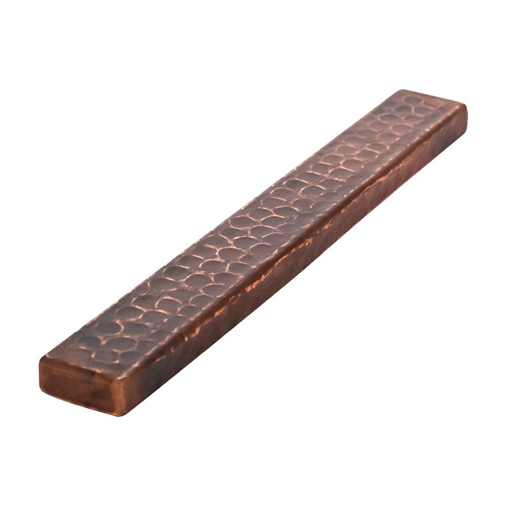 Premier Hammered Copper Tile 1x8 Inches (8-Pack) - Handcrafted Copper Wall & Backsplash Decor for Kitchen, Bathroom, and Fireplace
