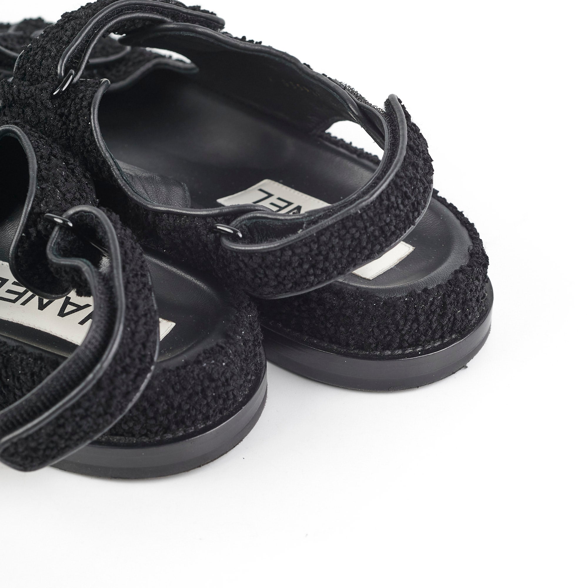 Chanel Black Leather Sandals for Women Size 40 - Luxury Designer Summer Shoes for Beach, Vacation & Evening Out