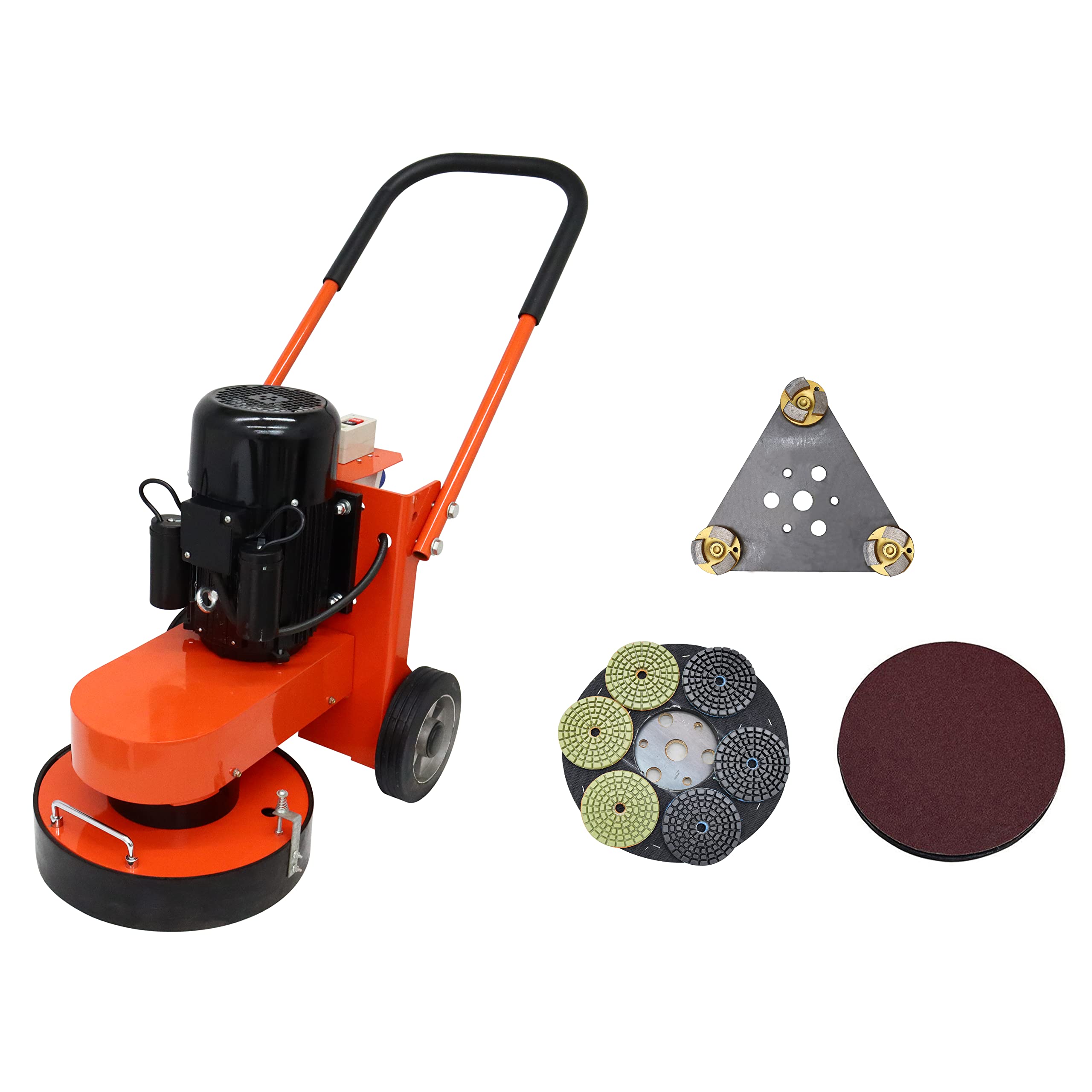 220V Concrete Floor Grinder & Polisher Machine - Heavy Duty Epoxy Floor Sander for Restoring Old Floors - Perfect for Garage, Warehouse, and Basement Floor Renovation