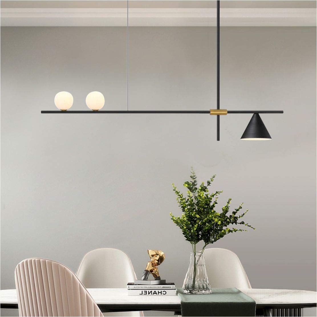 Matte Black Linear Pendant Light - 3-Light Farmhouse Kitchen Island Lighting with Small Milk Glass Globes | Rustic Industrial Dining Room & Living Room Ceiling Fixture | Perfect for Kitchen Islands, Breakfast Bars, and Dining Areas