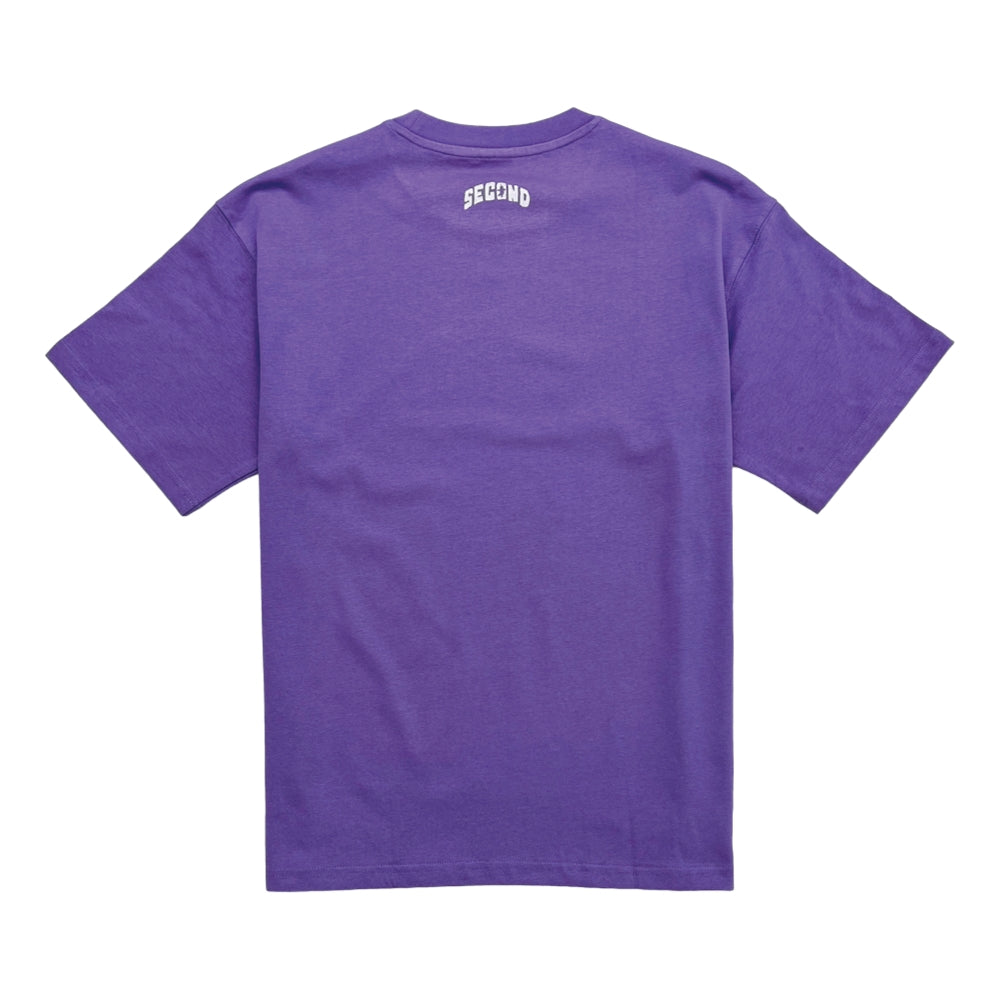 2ND CLOSET Don't Care Bear Hand Sketch Graphic T-Shirt - Purple Cotton Tee for Women | Cute Casual Outfit for Streetwear & Everyday Wear