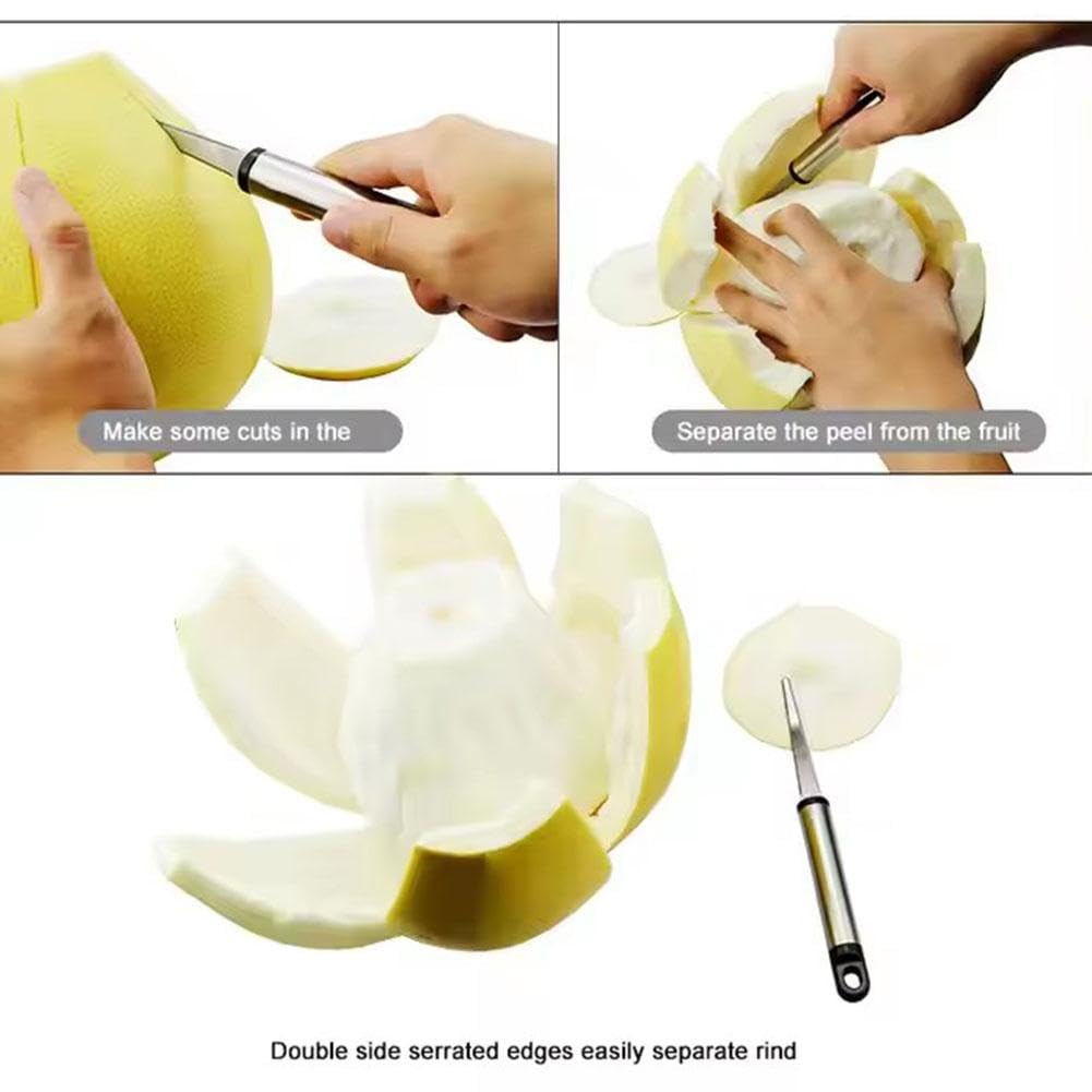 Premium Stainless Steel Grapefruit Knives 2-Pack - Serrated Edge Fruit Cutting Tools with Ergonomic Non-Slip Handle - Perfect for Kiwi, Mango, Citrus Fruits, Desserts & Apples - Ideal for Breakfast, Fruit Salads & Kitchen Prep