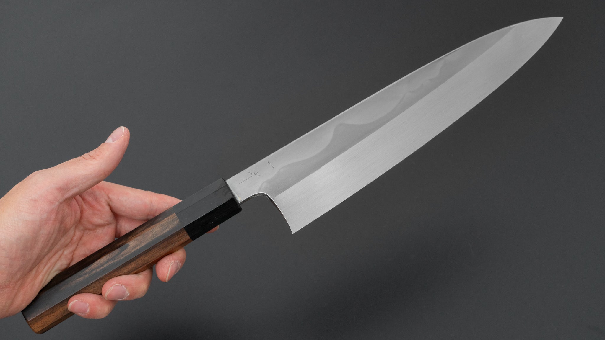 Hitohira Togashi White #1 Fuji Mizu Honyaki Gyuto 240mm Japanese Chef Knife with Kurokaki Persimmon Handle (#119/Saya Included) - Perfect for Professional Chefs & Home Cooking Enthusiasts