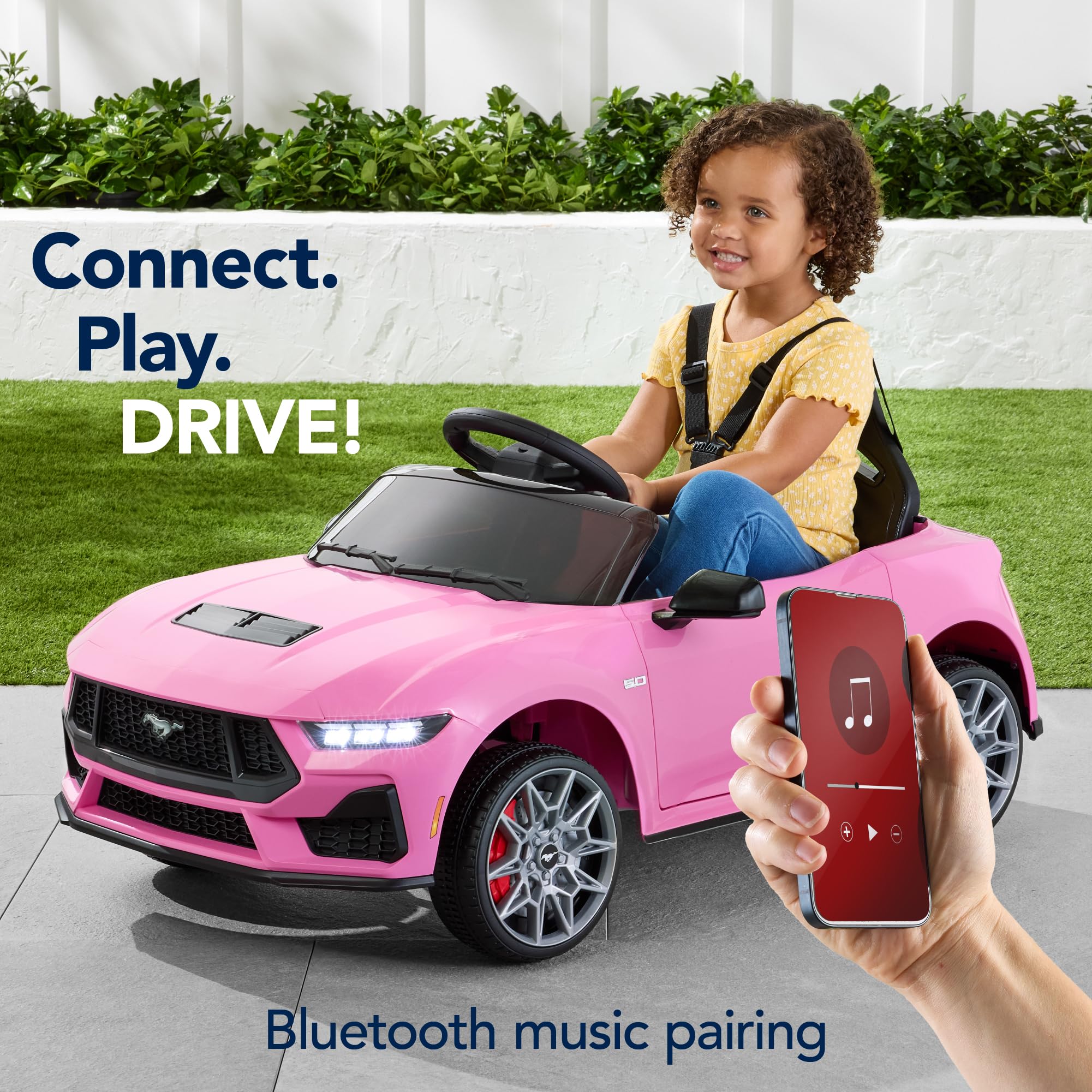 Best Choice Products 12V Electric Ride-On Car for Kids - Officially Licensed Ford Mustang with Parent Remote Control, LED Lights, 2 Speed Modes & Bluetooth - Pink | Perfect for Birthday Gifts, Outdoor Play & Pretend Driving Fun