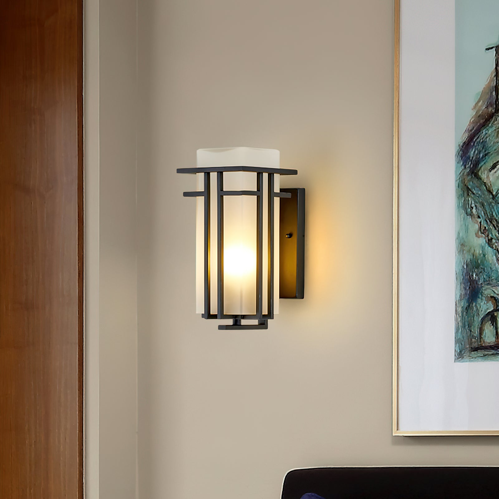 Linden Outdoor Wall Lamp - Weatherproof Exterior Light for Porch, Garden, and Patio - Durable Metal & Glass Design - Perfect for Home, Backyard, and Pathway Lighting