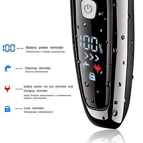 Professional Electric Head Shaver for Bald Men - Wet/Dry Rechargeable Rotary Razor with Digital Display | Men's Facial Hair Trimmer & Beard Shaver | Perfect for Home, Travel & Gym Use