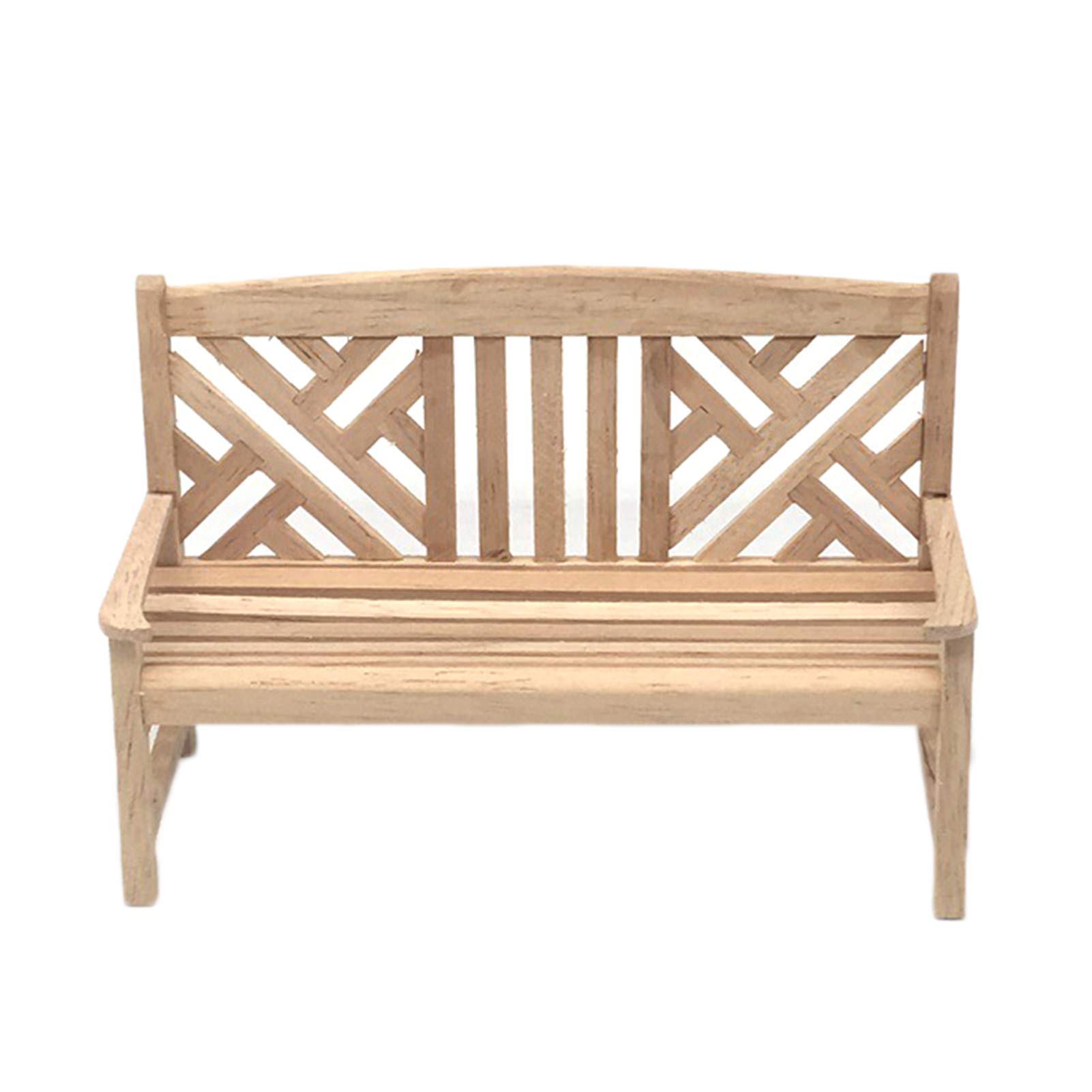 1/12 Scale Dollhouse Porch Armchair & Long Bench - Wooden Miniature Furniture for 1:12 Scale Dollhouse - Perfect for Kids Play, Collectors & DIY Miniature Scenes - Kids Gift & Home Decor Accessory