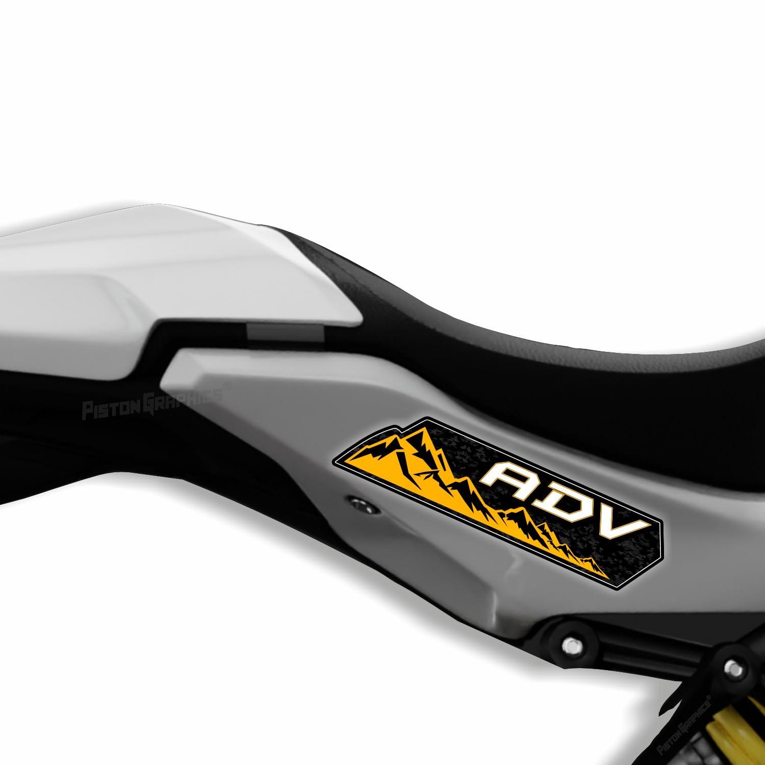 High-Quality Piston Graphics ADV Sticker for Bikes - Yellow & Black Bike Fork Decals (Pack of 2) - Perfect for Motorcycle, Dirt Bike & ATV Customization