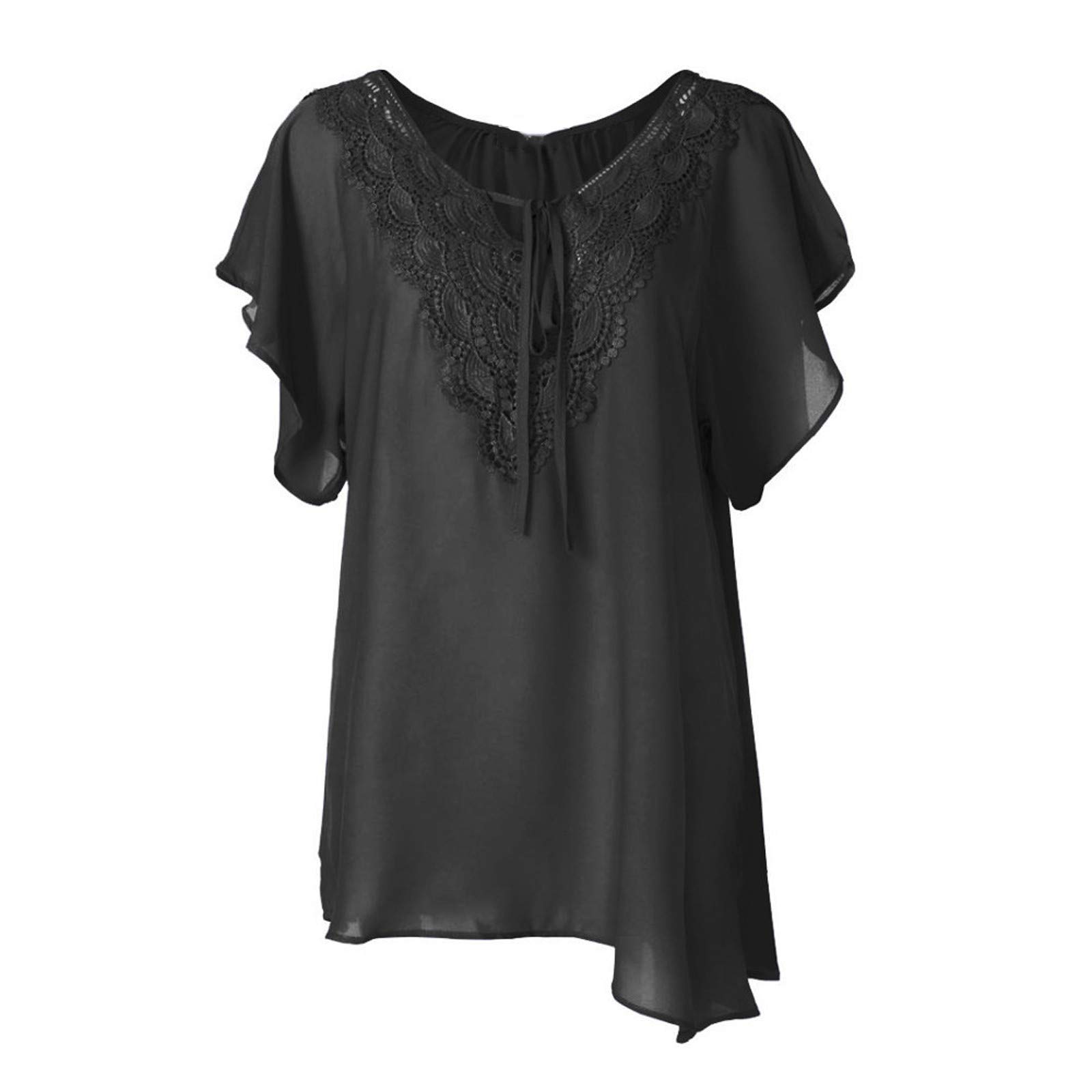 Women's Cropped Tank Tops - Fashion Casual Solid Lace Plus Size Short Sleeve Blouse | Loose Fit Camisole for Summer, Beach, Yoga & Everyday Wear