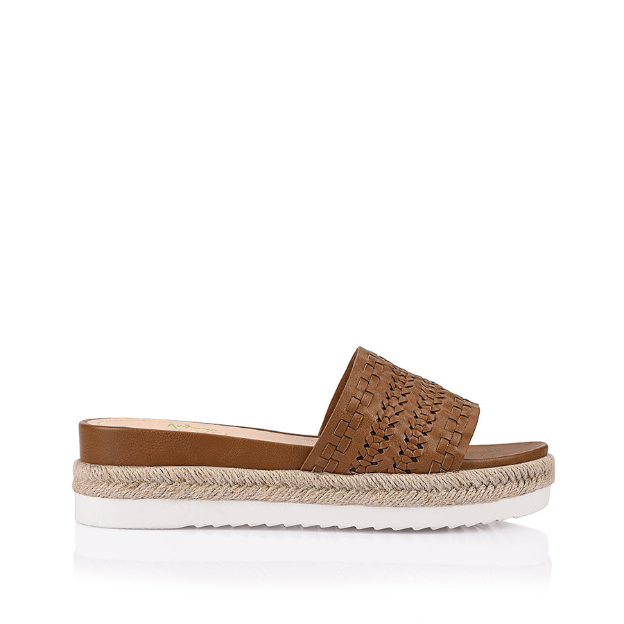 Denver Comfortable Footbed Slides for Men & Women - Soft Tan Sandals for Home, Pool & Beach Wear