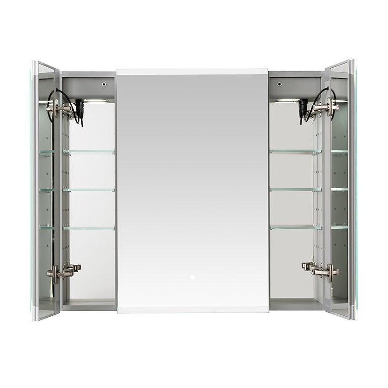 Aquadom Edge Royale 36x32 Inch LED Lighted Triple Door Bathroom Medicine Cabinet - Perfect for Modern Homes & Spa-Like Bathrooms