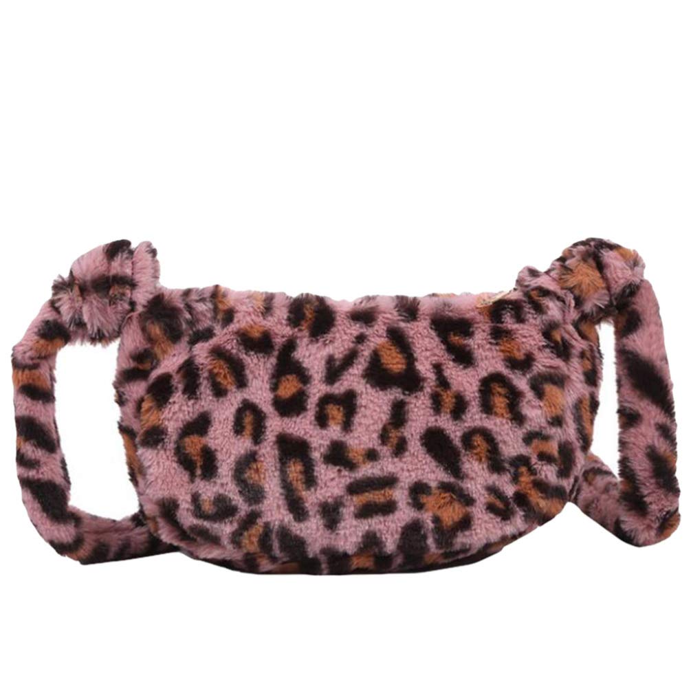 VALICLUD Women's Leopard Print Shoulder Bag - Vintage Crossbody Purse with Adjustable Strap for Daily Use, Travel, Shopping & Outdoor Activities (Pink)