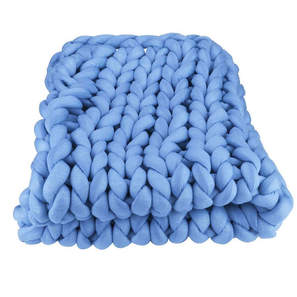 Chunky Knit Braid Blanket - Soft Cotton Vegan Yarn Throw Blanket 32