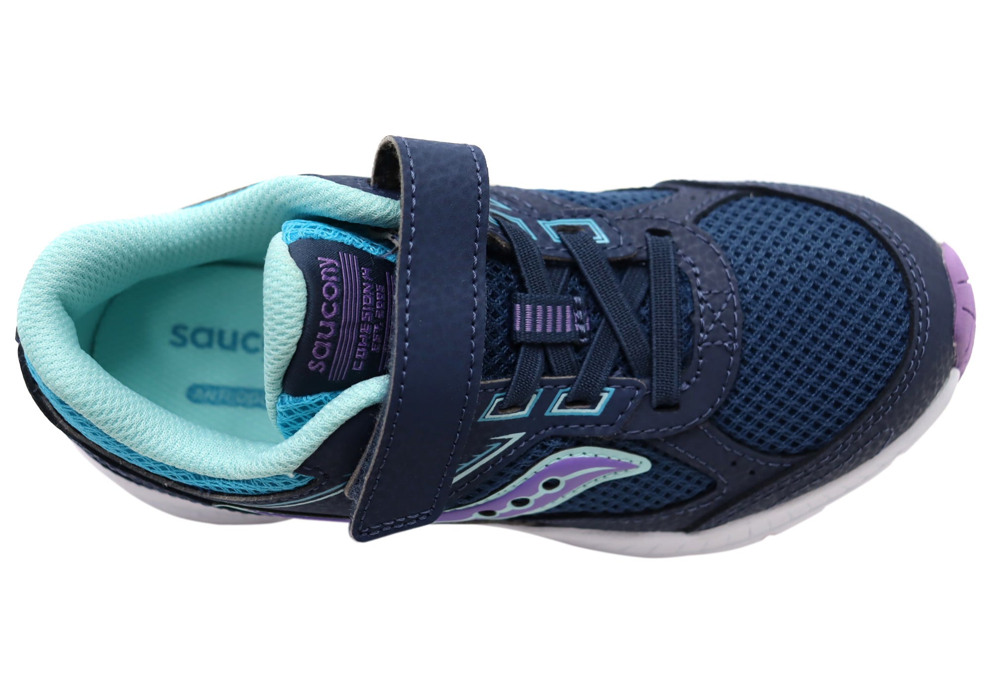 Saucony Kids Cohesion 14 Running Shoes - Lightweight Comfortable Athletic Sneakers with Adjustable Straps for Boys & Girls - Perfect for School, Sports & Everyday Play