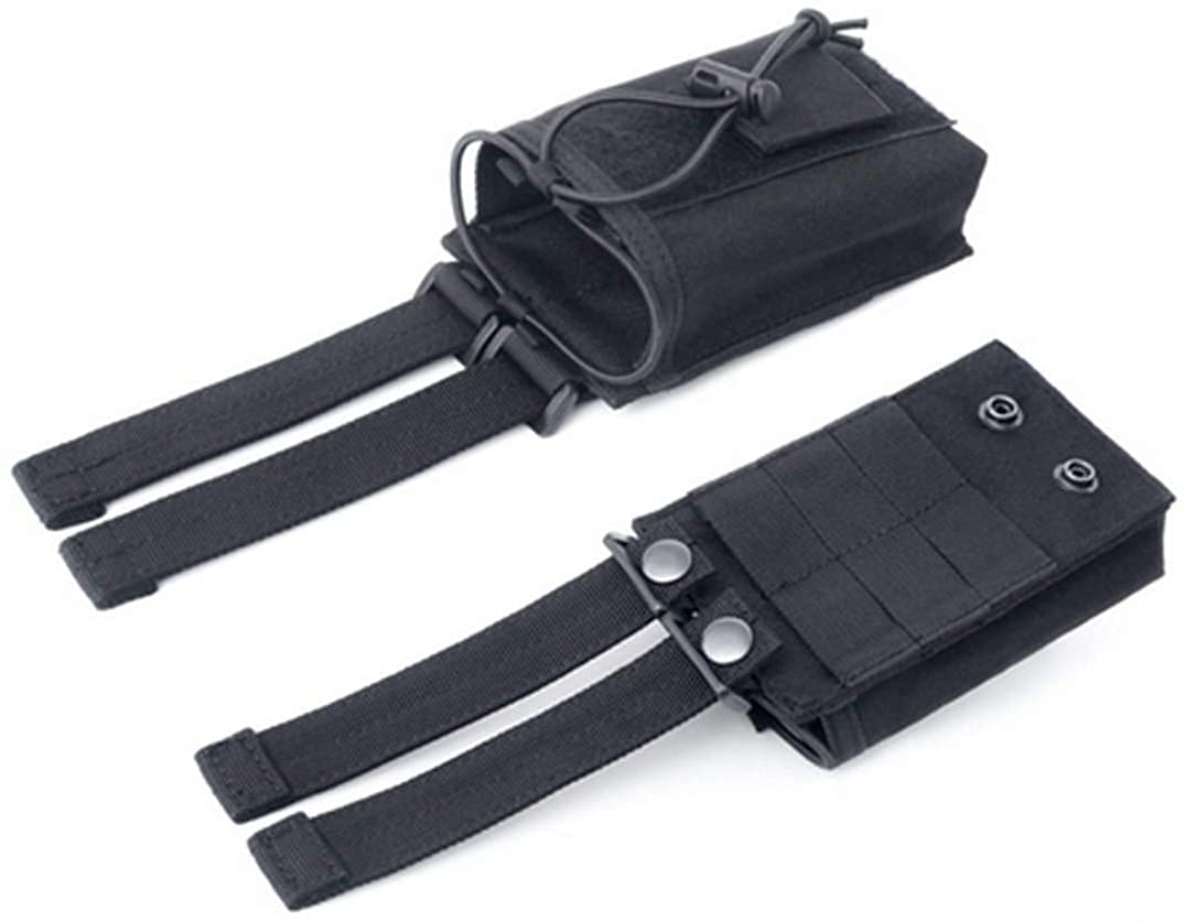 Tactical Radio Pouch - 1000D Nylon Molle Adjustable Two-Way Radio Holder Bag for Walkie Talkies - Perfect for Military, Police, Hiking & Outdoor Adventures