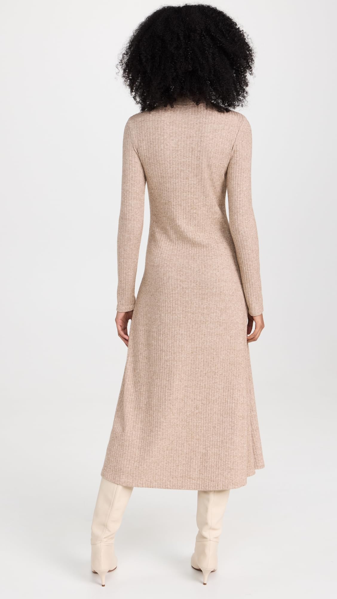 Vince Women's Long Sleeve Mock Neck Dress - Elegant Stretch Knit Bodycon Midi Dress for Work, Party & Evening Wear | Business Casual & Cocktail Attire