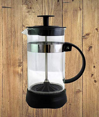 Dependable Industries 12 oz Glass French Press Coffee Maker & Tea Brewer - Compact Single Cup & 3 Cup Espresso Maker, Durable & Easy to Use - Perfect for Home, Office, Camping & Travel