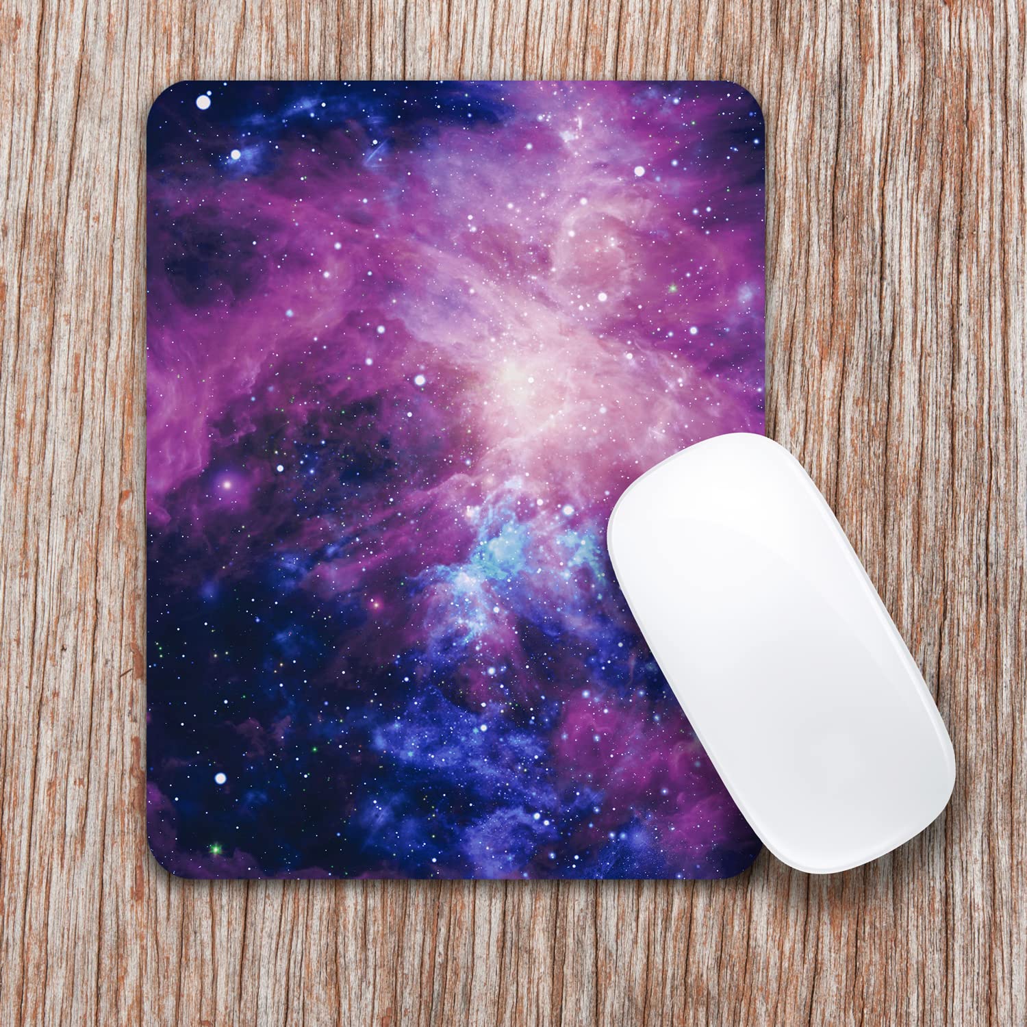 Audimi Small Mouse Pad 6x8 Inches - Mini Thick Non-Slip Mouse Pad for Laptop & Wireless Mouse - Portable, Washable Office & Travel Accessory - Purple Galaxy Design - Perfect for Home, Office & Gaming Setup