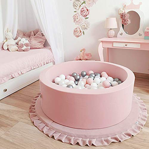 LA FEIER Deluxe Foam Ball Pit with 200 Balls - Soft Toddler Playpen for Indoor & Outdoor Kids Play - Safe Baby Ball Pool Toy for Ages 1-5 Years (Pink) | Perfect for Birthday Parties, Daycare Centers & Backyard Fun
