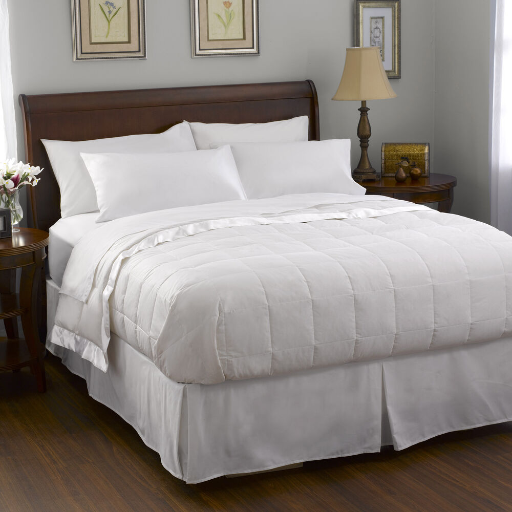 Premium Pacific Coast Feather Satin Trim Blanket - 100% White Goose Down Filling | Ultra Soft Luxury Bedding for Cozy Nights & Hotel-Style Comfort