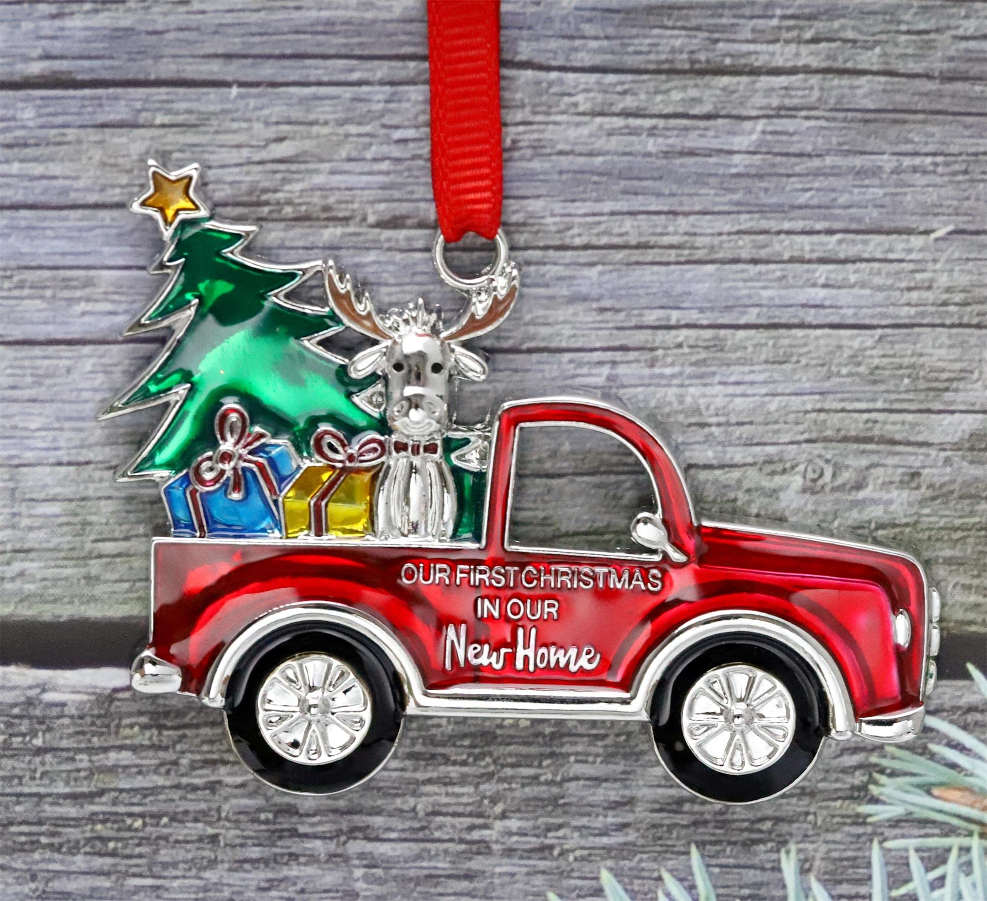 2024 Our First Christmas in Our New Home Metal Ornament - Housewarming Gift for New Homeowners, First House Christmas Tree Decoration - Perfect for Holiday Decor & New Home Celebrations