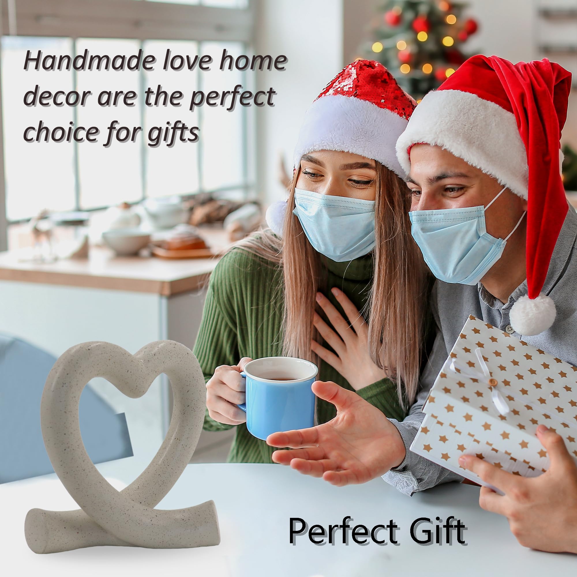 Heart Sculpture Home Decor - Modern Love Line Aesthetic Statue - Unique Ornament for Living Room, Coffee Table, Bedroom & Shelf - Romantic Gift for Couples, Anniversaries & Valentine's Day - Perfect for Home Decor, Wedding Gifts & Interior Design