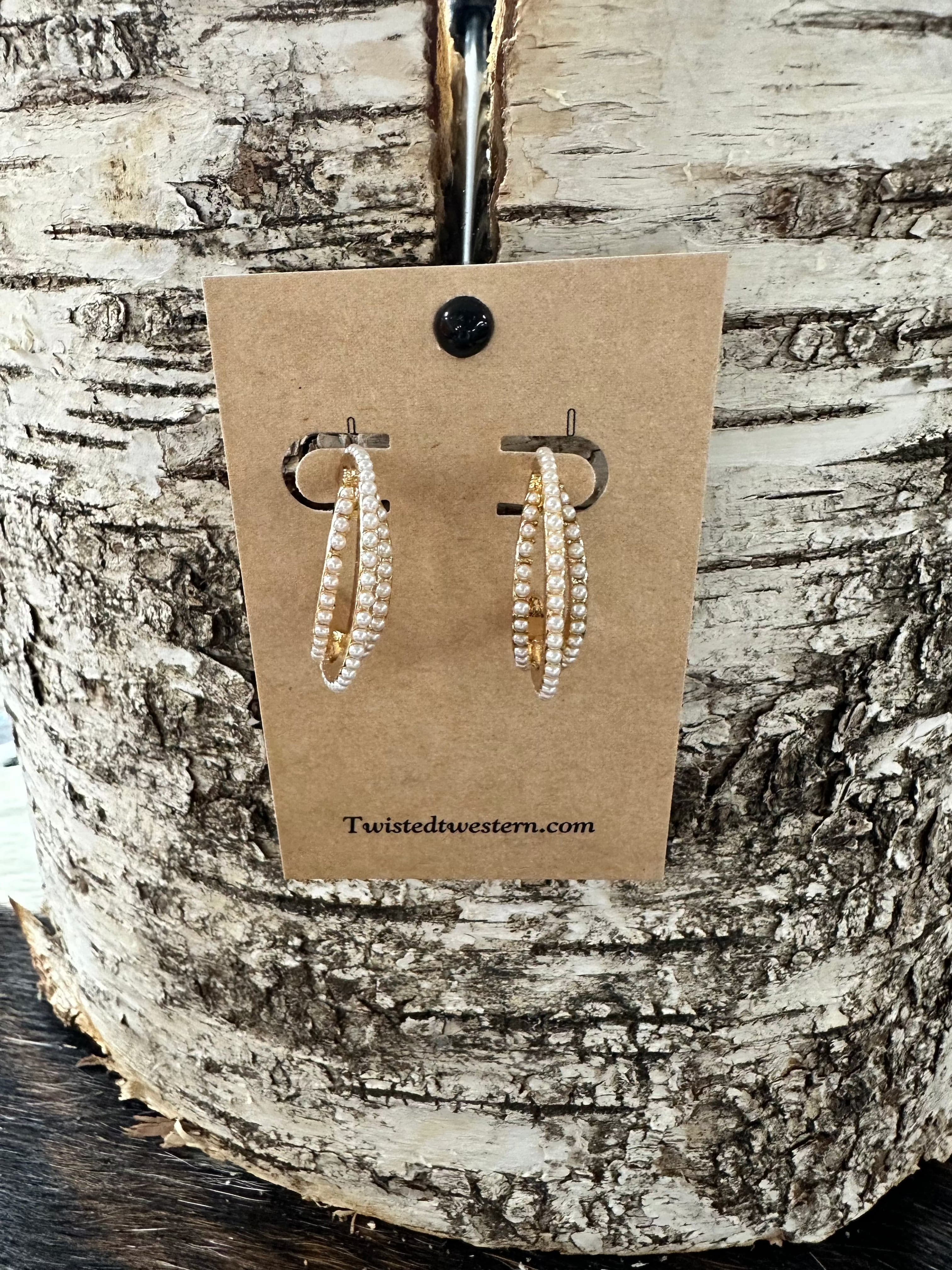 Double Pearl Hoop Earrings for Women - 14K Gold Plated Elegant Dangle Earrings | Perfect for Weddings, Parties & Everyday Wear
