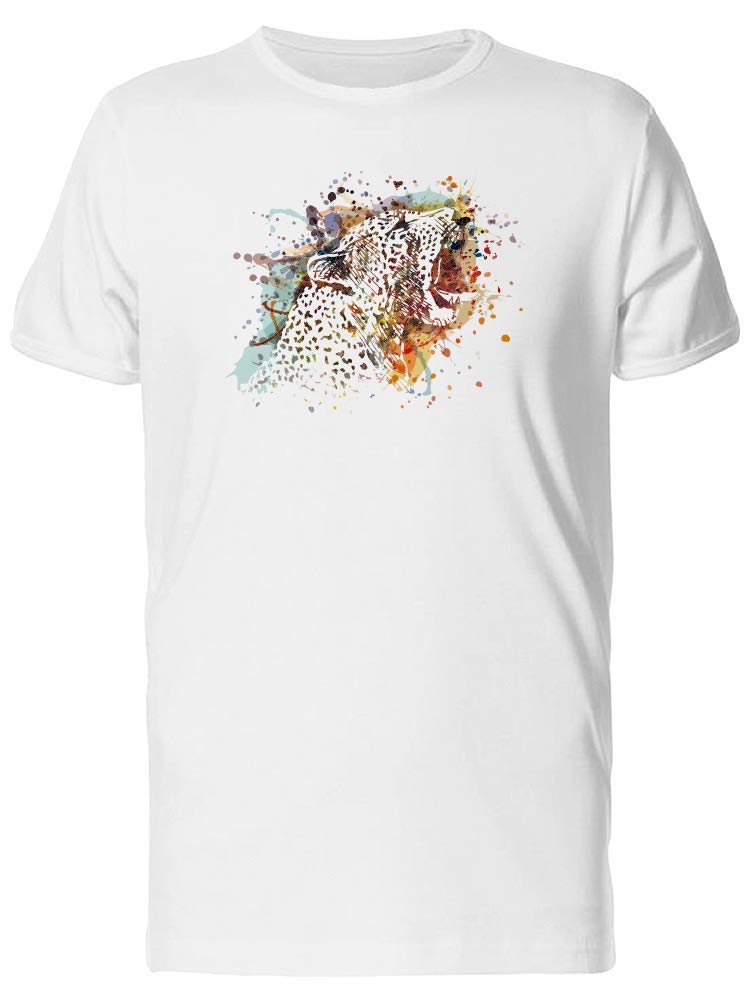 Men's Paint Splash Leopard Print Graphic T-Shirt - Casual Streetwear for Everyday Wear & Urban Fashion