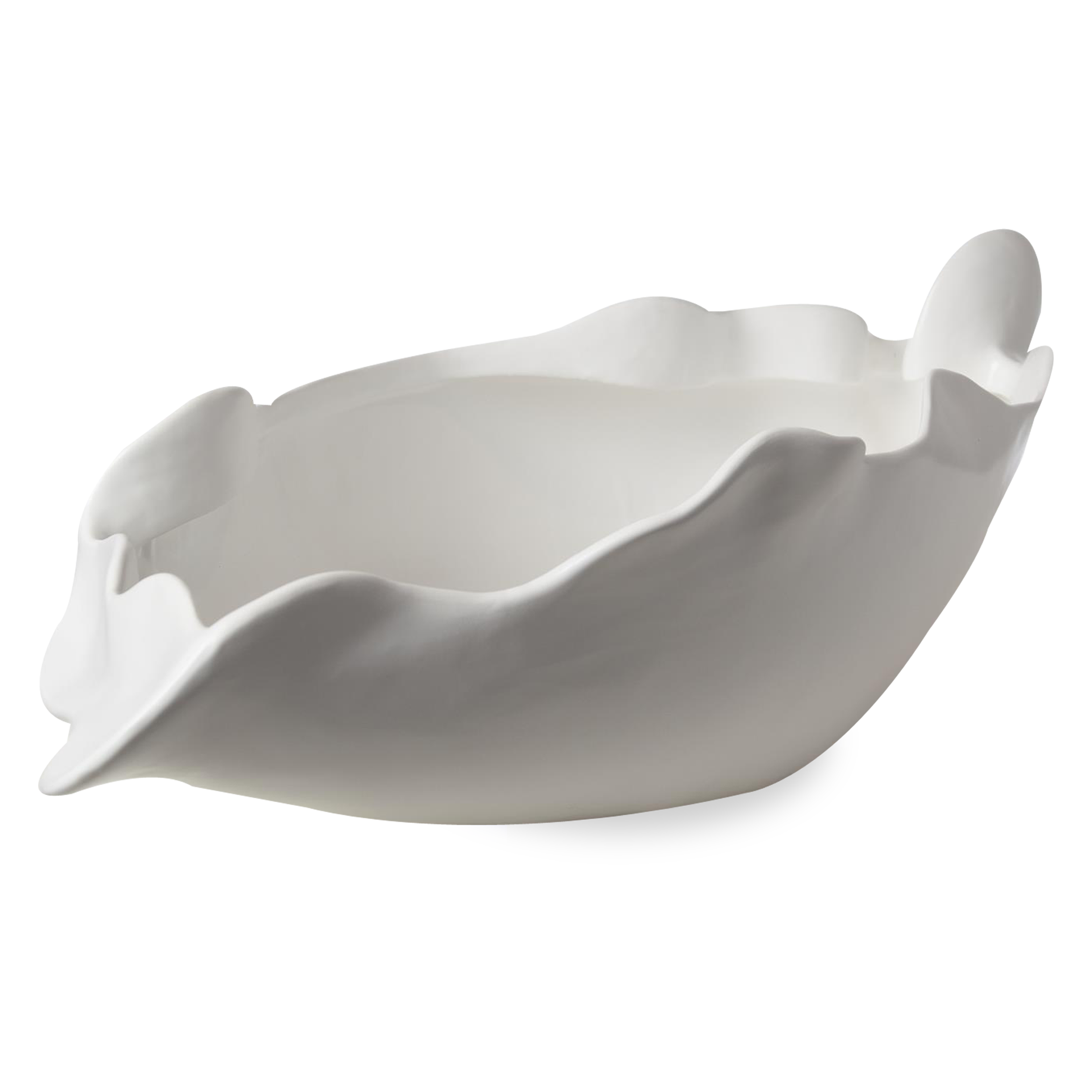 Free Form Bowl Matte White - Handmade Ceramic Serving Bowl for Salads, Pasta & Desserts | Perfect for Dining, Entertaining & Home Decor