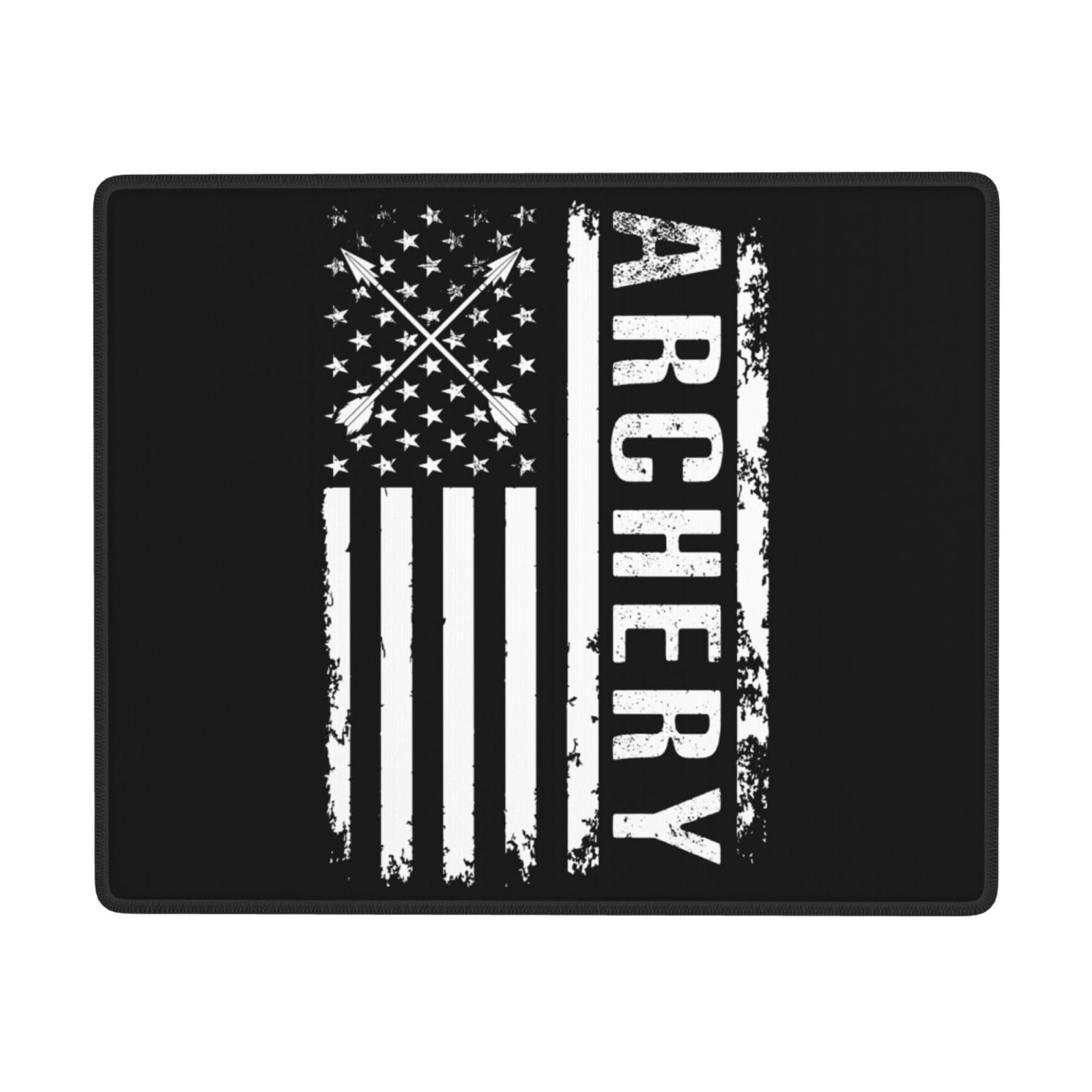 SIYTUAU Archery & USA Flag Mouse Pad - Waterproof, Non-Slip Rubber Mousepad for Laptop & Office (7x9 in) - Perfect for Gaming, Work & Patriotic Decor