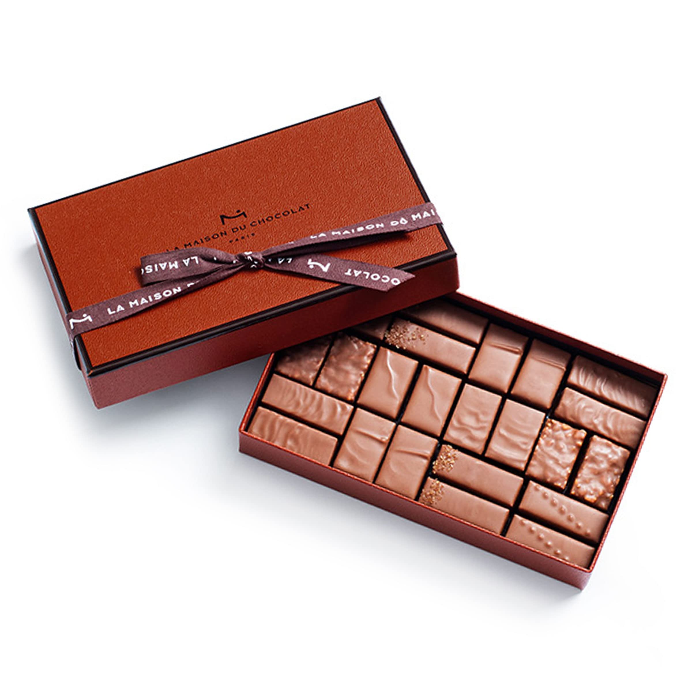 La Maison Du Chocolat Premium Milk Chocolate Gift Box - 24pcs Gourmet French Chocolates | Luxury Chocolate Assortment for Gifts, Parties & Special Occasions
