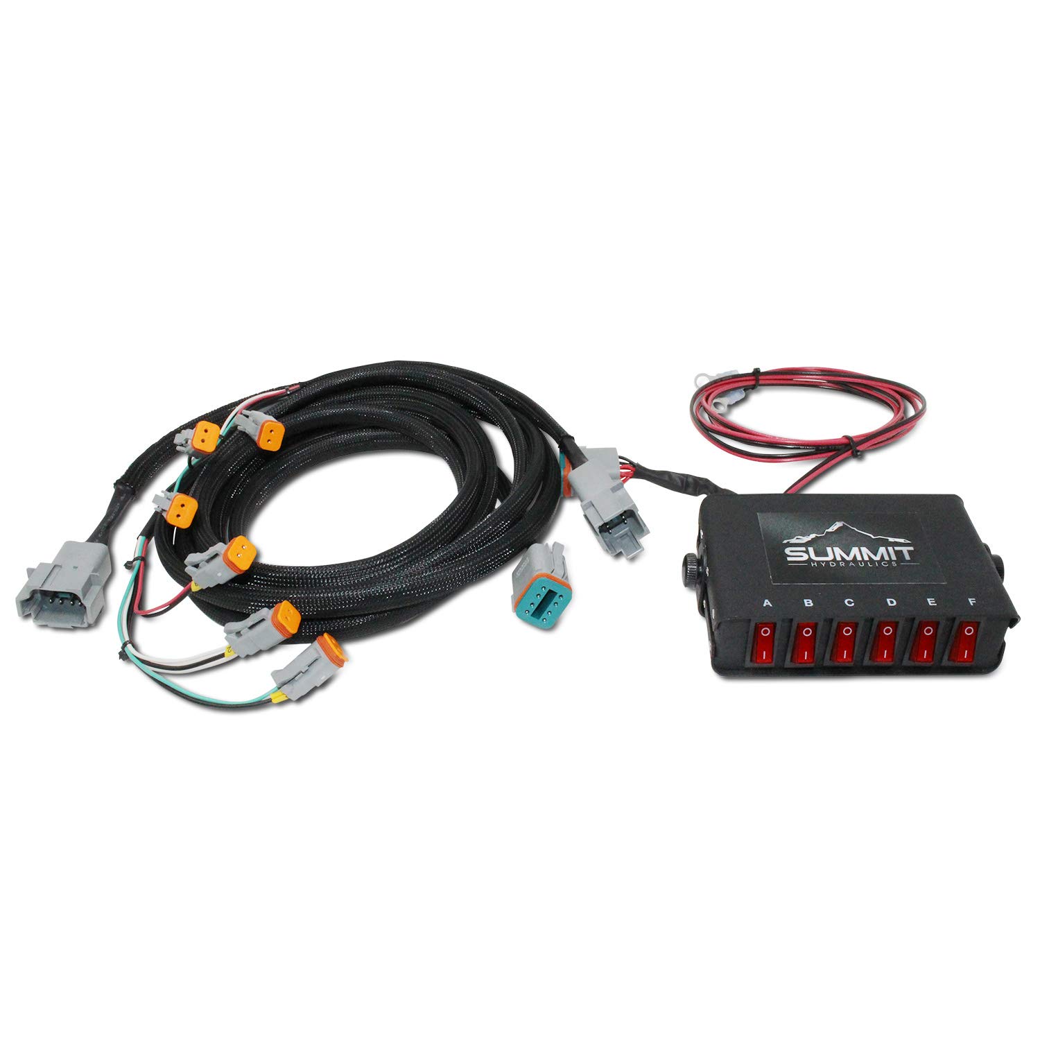 12V DC HM6 Hydraulic Multiplier Switch Box Control with Lighted Rocker Switch - Perfect for Heavy Equipment, Agricultural Machinery & Industrial Hydraulic Systems