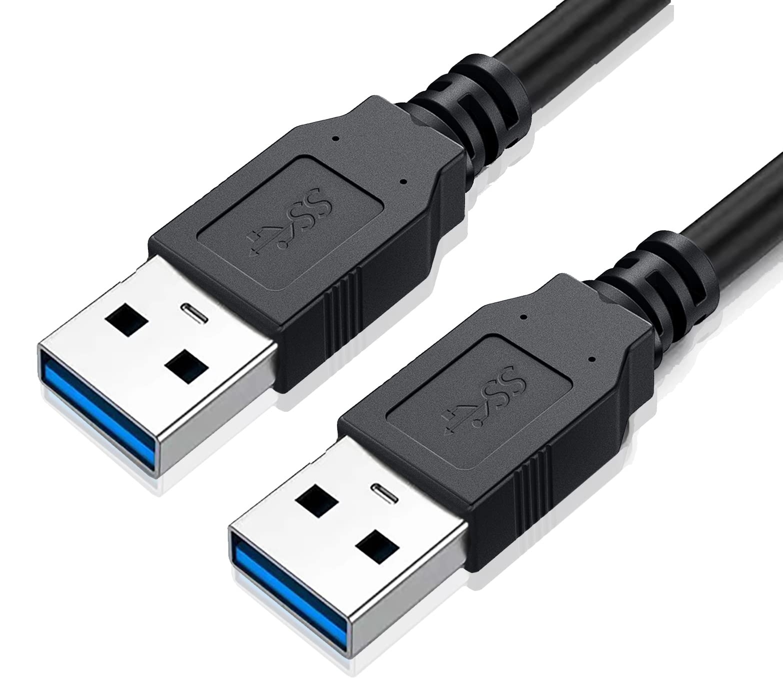 USB 3.0 A Male to A Male Cable 1ft - High Speed Data Transfer Cord for Hard Drive Enclosures, Laptop Coolers, External Storage & More - Perfect for Home Office & Gaming Setup