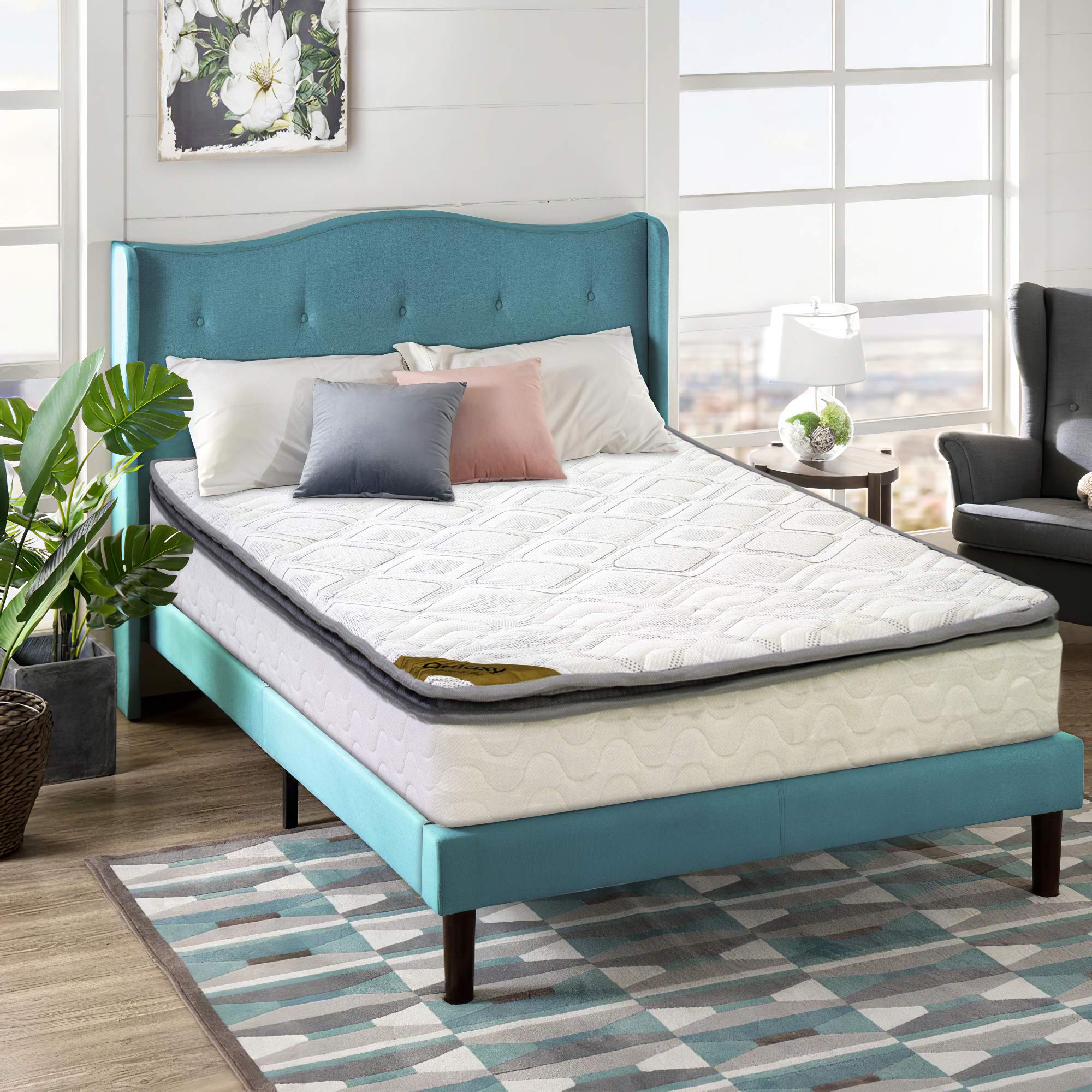 Zayton 9-Inch Medium Firm Pillowtop Pocketed Coil Hybrid Mattress, Full Size Bed - Perfect for Back Pain Relief & Side Sleepers, Cooling Support for Couples & Guest Rooms